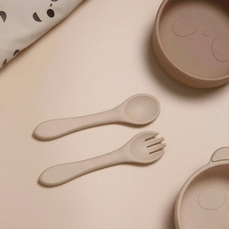 2 Pcs/Set Soft Silicone Toddler Feeding Accessories