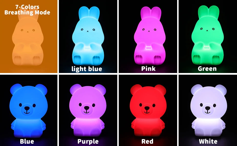 Mini Kawaii Baby Night - Lamp 7 Color-changing - Eye Protection - Bedroom Bedside Nightlight