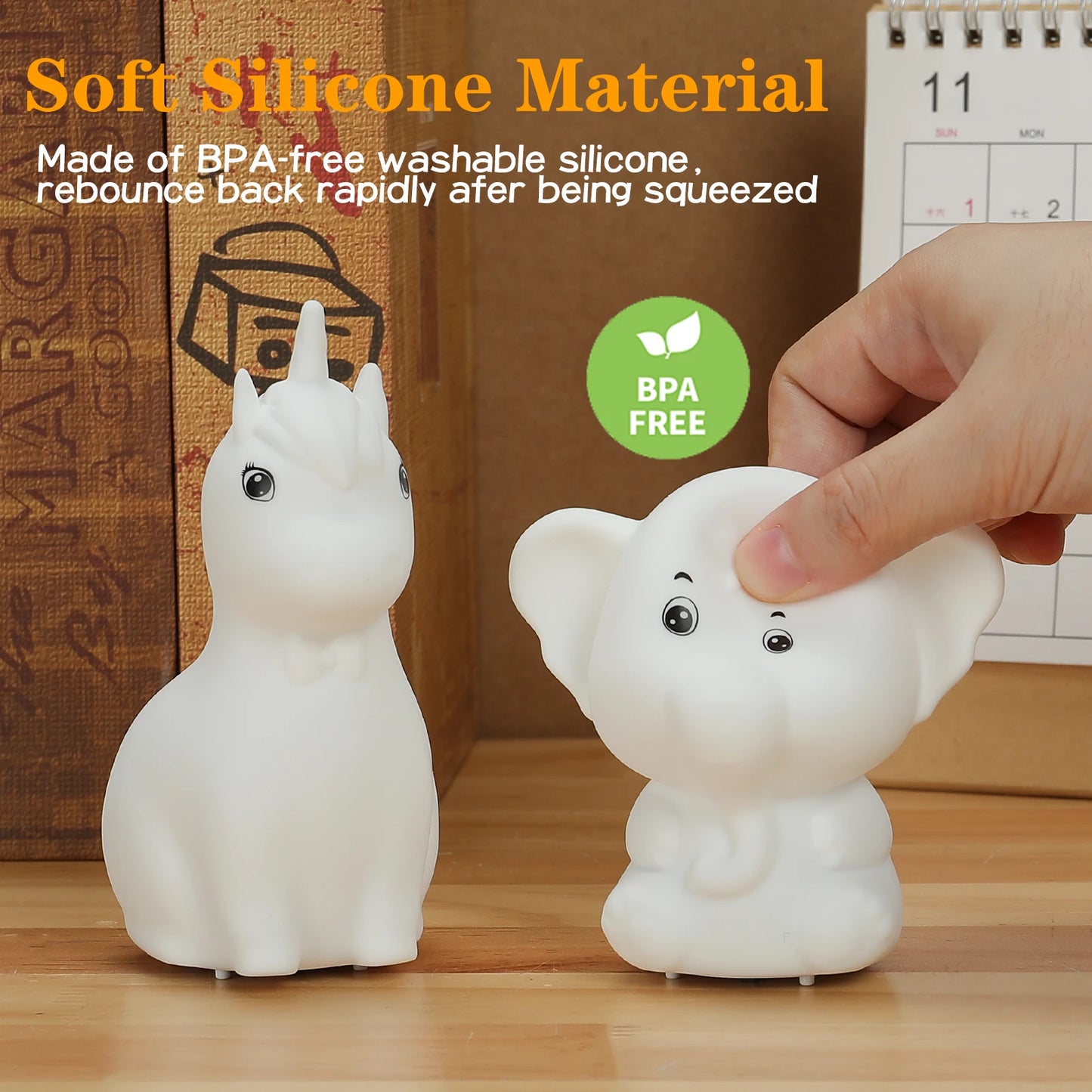 Mini Kawaii Baby Night - Lamp 7 Color-changing - Eye Protection - Bedroom Bedside Nightlight