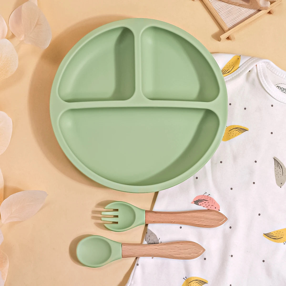 3PCS Silicone Baby Feeding Set - BPA Free