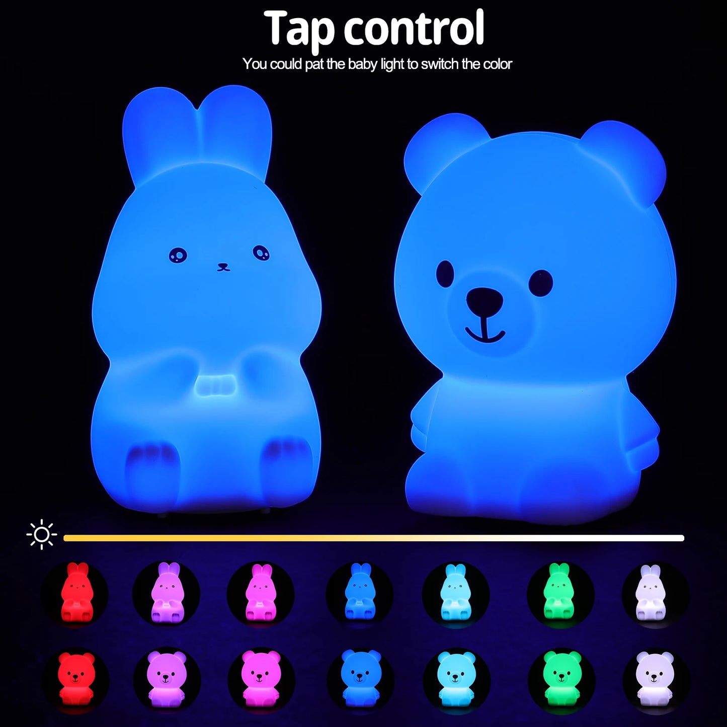 Mini Kawaii Baby Night - Lamp 7 Color-changing - Eye Protection - Bedroom Bedside Nightlight