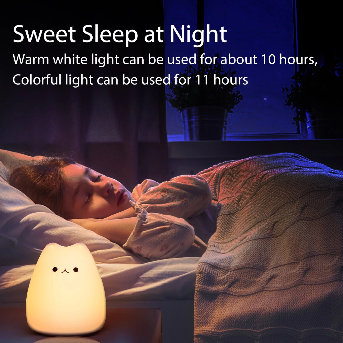 Mini Kawaii Baby Night - Lamp 7 Color-changing - Eye Protection - Bedroom Bedside Nightlight