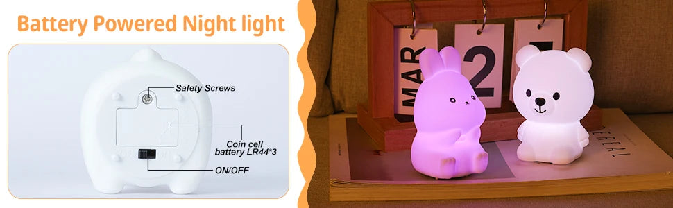 Mini Kawaii Baby Night - Lamp 7 Color-changing - Eye Protection - Bedroom Bedside Nightlight