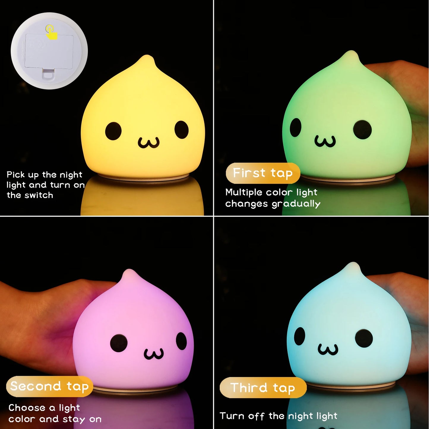 Mini Kawaii Baby Night - Lamp 7 Color-changing - Eye Protection - Bedroom Bedside Nightlight