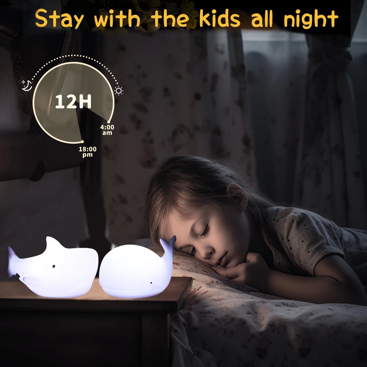 Mini Kawaii Baby Night - Lamp 7 Color-changing - Eye Protection - Bedroom Bedside Nightlight