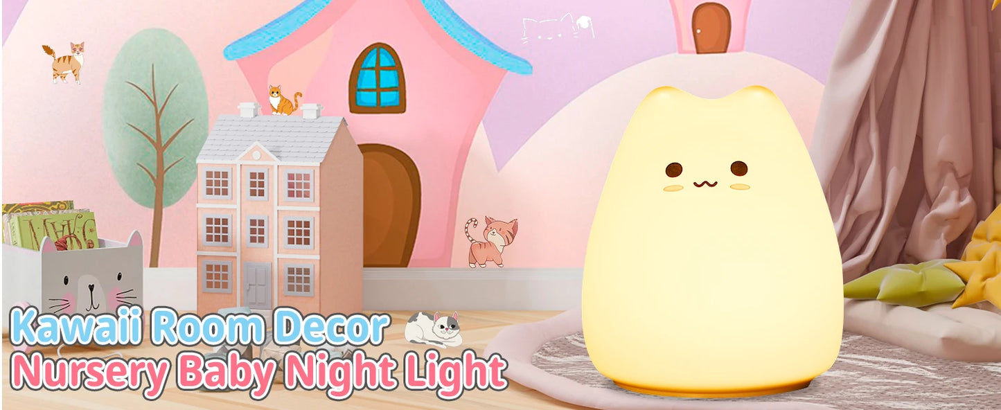 Mini Kawaii Baby Night - Lamp 7 Color-changing - Eye Protection - Bedroom Bedside Nightlight