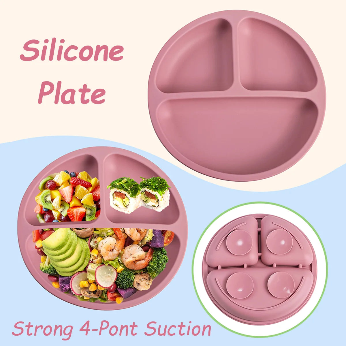 3PCS Silicone Baby Feeding Set - BPA Free