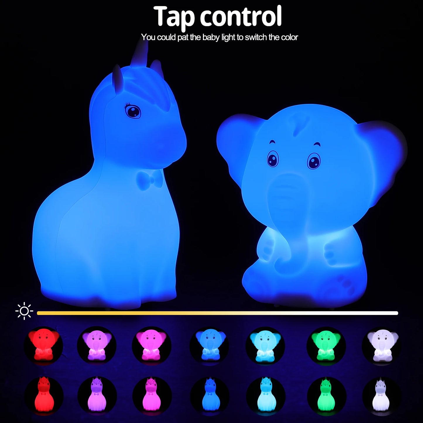 Mini Kawaii Baby Night - Lamp 7 Color-changing - Eye Protection - Bedroom Bedside Nightlight