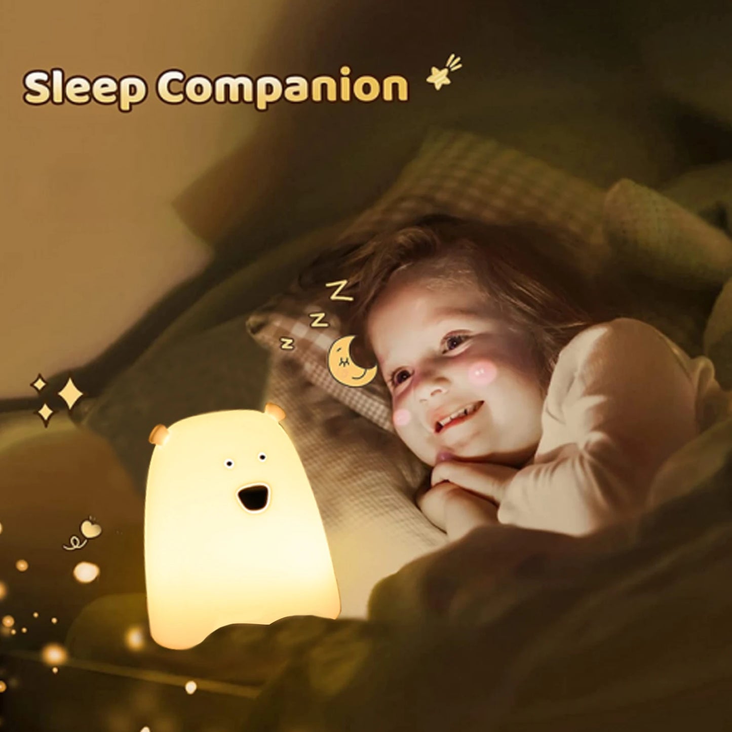 Mini Kawaii Baby Night - Lamp 7 Color-changing - Eye Protection - Bedroom Bedside Nightlight