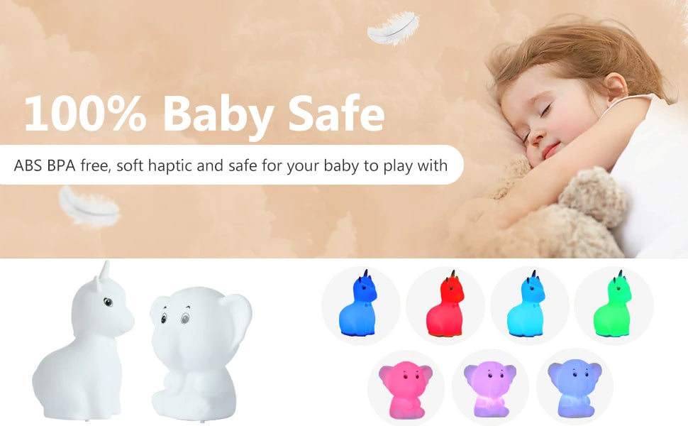 Mini Kawaii Baby Night - Lamp 7 Color-changing - Eye Protection - Bedroom Bedside Nightlight