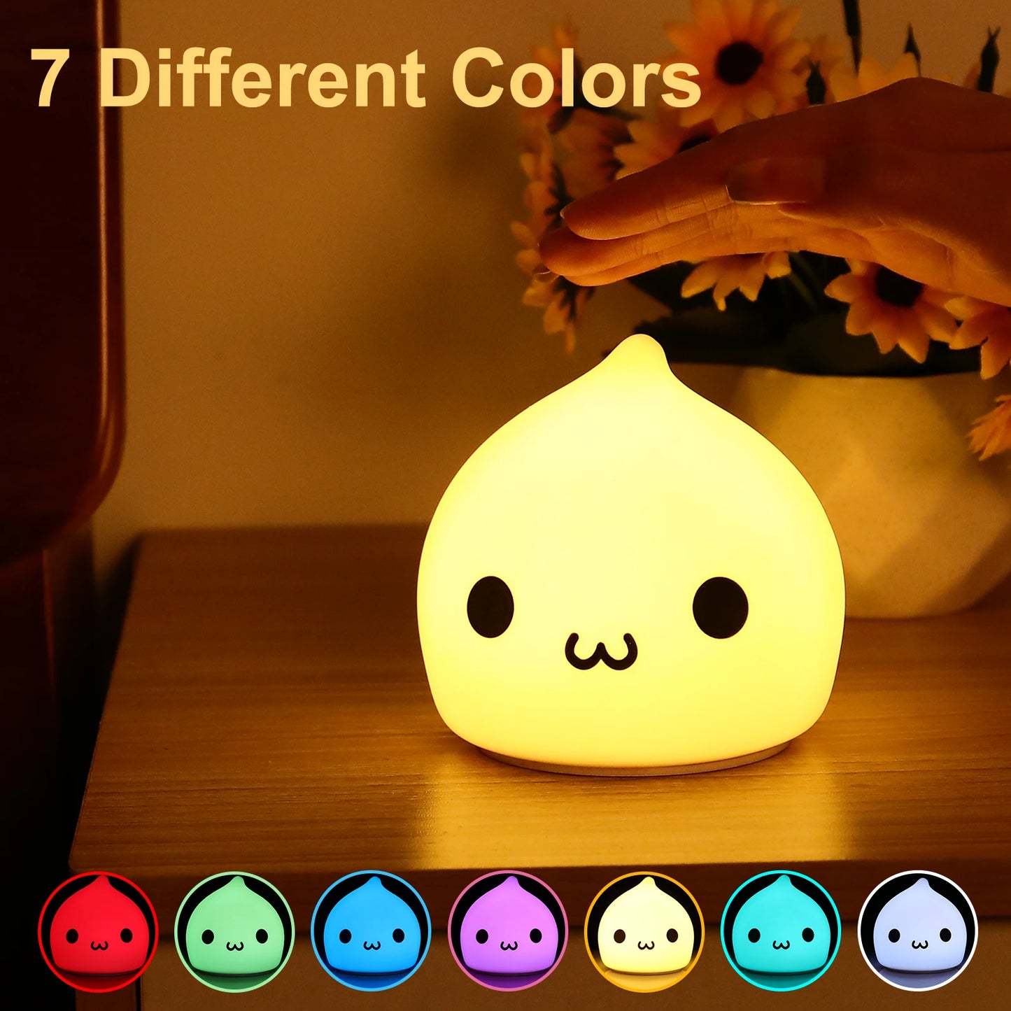 Mini Kawaii Baby Night - Lamp 7 Color-changing - Eye Protection - Bedroom Bedside Nightlight