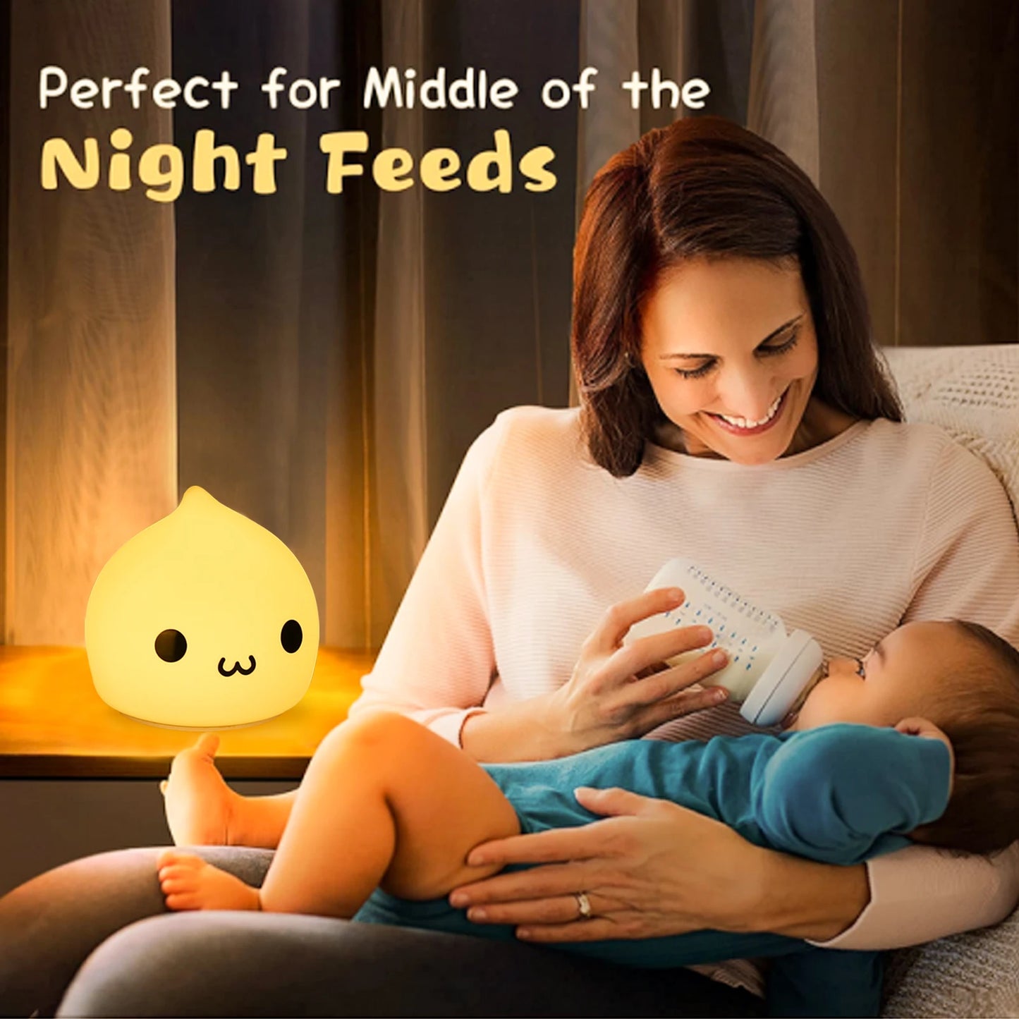 Mini Kawaii Baby Night - Lamp 7 Color-changing - Eye Protection - Bedroom Bedside Nightlight