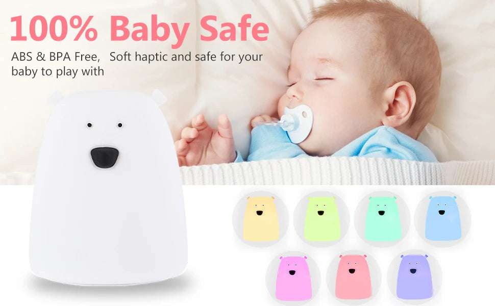 Mini Kawaii Baby Night - Lamp 7 Color-changing - Eye Protection - Bedroom Bedside Nightlight