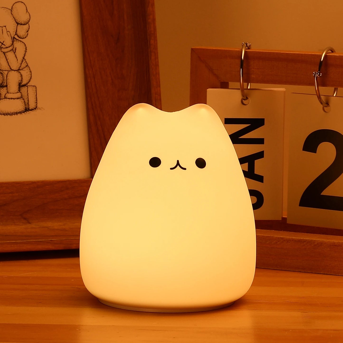 Mini Kawaii Baby Night - Lamp 7 Color-changing - Eye Protection - Bedroom Bedside Nightlight