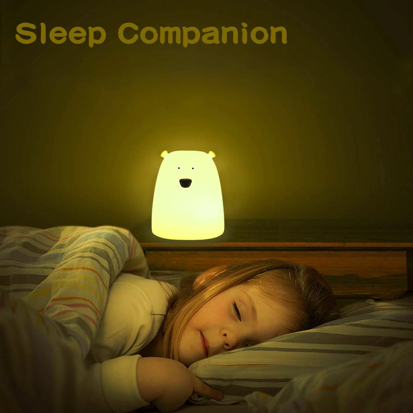 Mini Kawaii Baby Night - Lamp 7 Color-changing - Eye Protection - Bedroom Bedside Nightlight